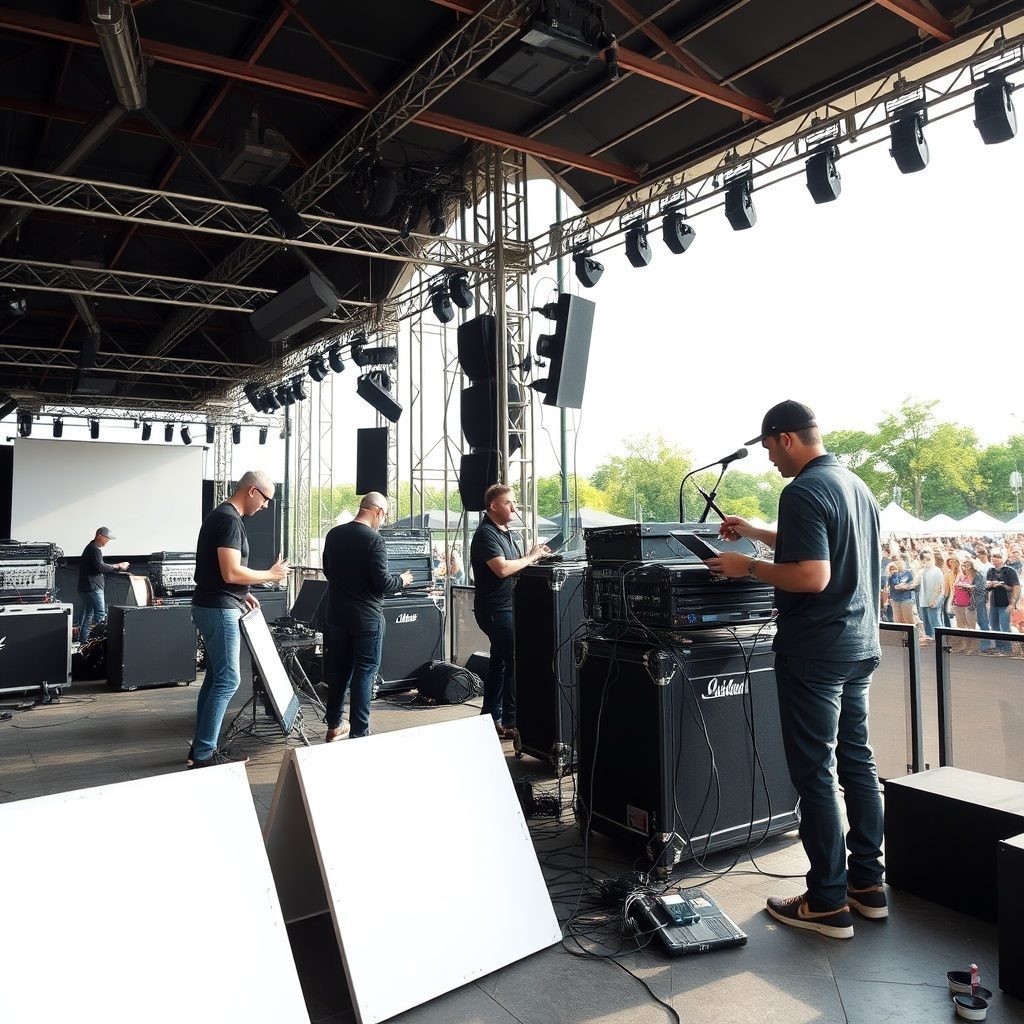 Setup crew in action
