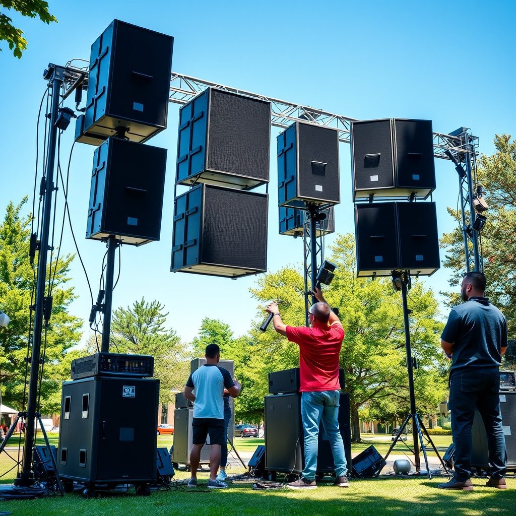 Concert PA system setup