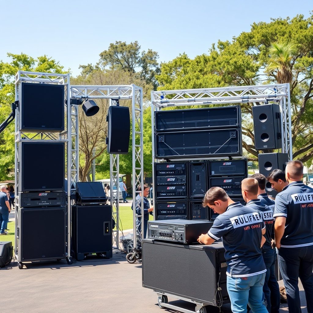 High-quality concert PA system setup