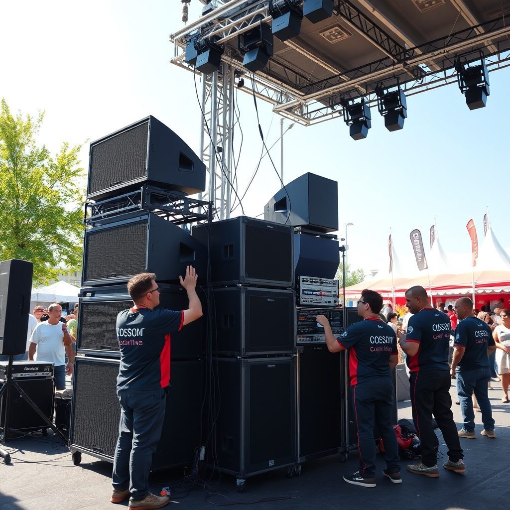 Outdoor concert with PA system